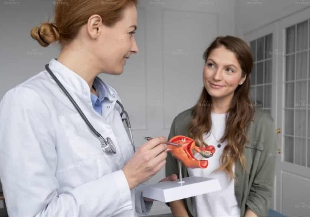 Hình ảnh Bác sĩ đang tư vấn về căn bệnh huyết trắng cho bệnh nhân