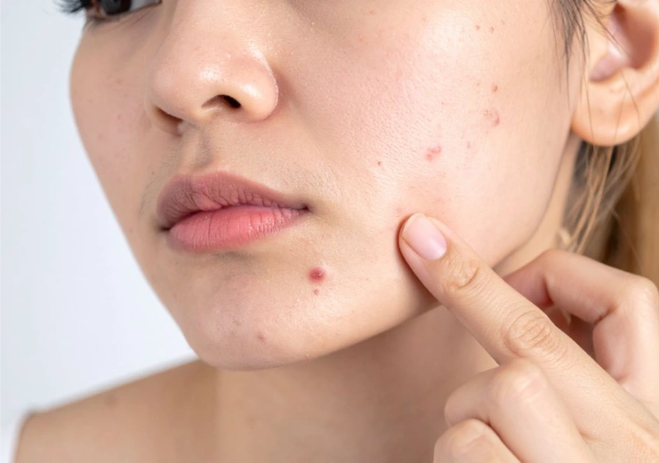 Hình ảnh người phụ nữ đang bị mụn nhọt