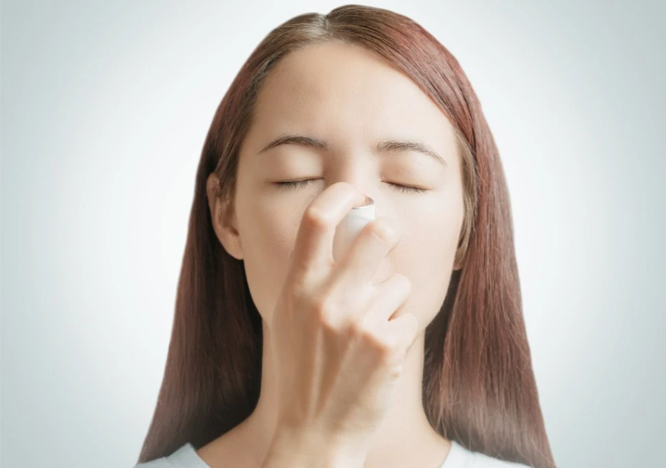 Hình ảnh người phụ nữ bị hen suyễn