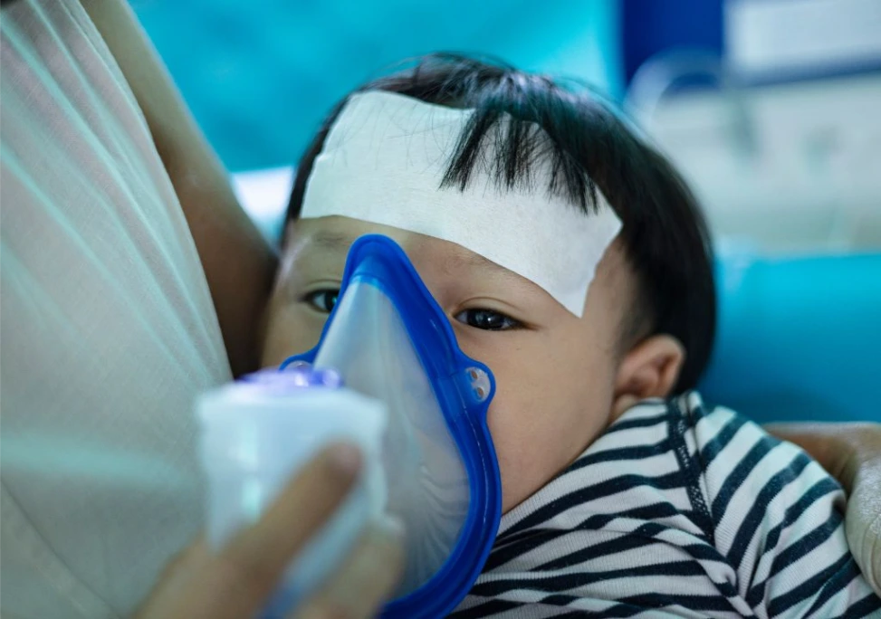 Hình ảnh bé bị hen suyễn