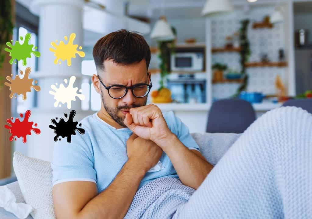 Hình ảnh người đàn ông đang ho ra đờm