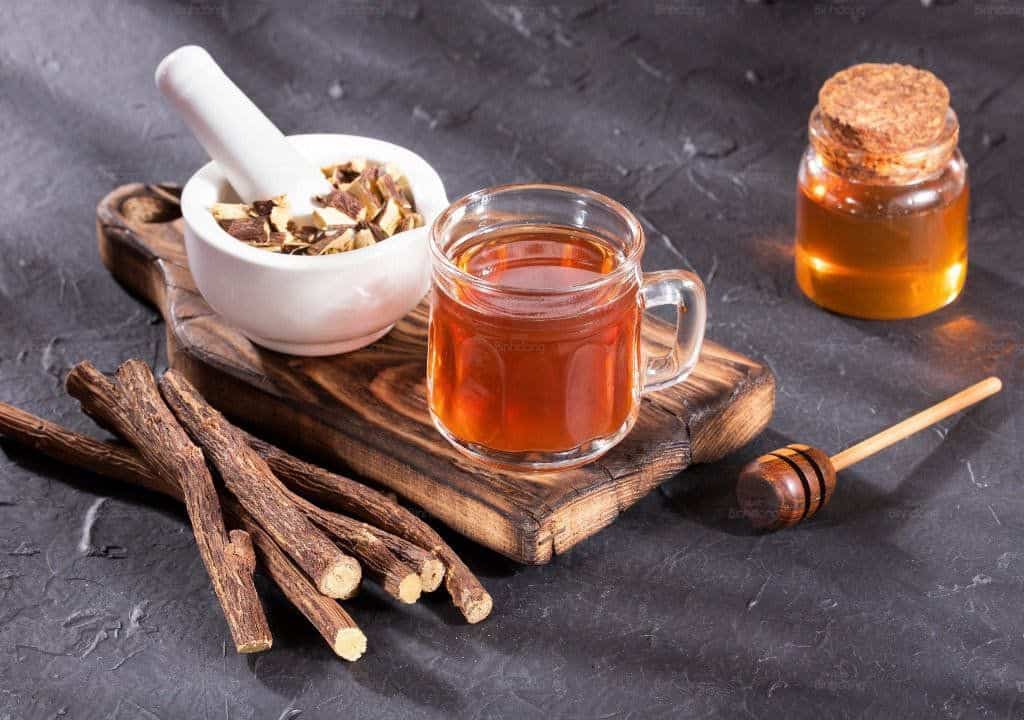 Hình ảnh về trà cam thảo giải độc gan