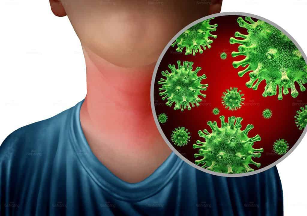 Hình ảnh người đàn ông đang bị viêm họng