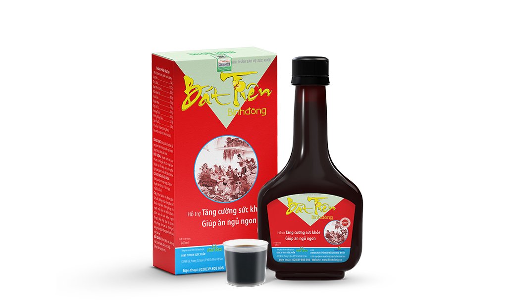 Sản phẩm Bát Tiên Bình Đông dạng siro thảo dược giúp bồi bổ sức khỏe, giảm mệt mỏi.