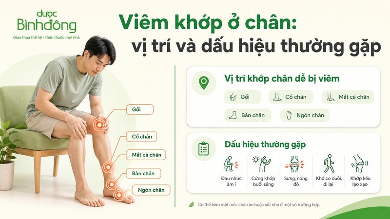 Dấu hiệu bị viêm khớp chân