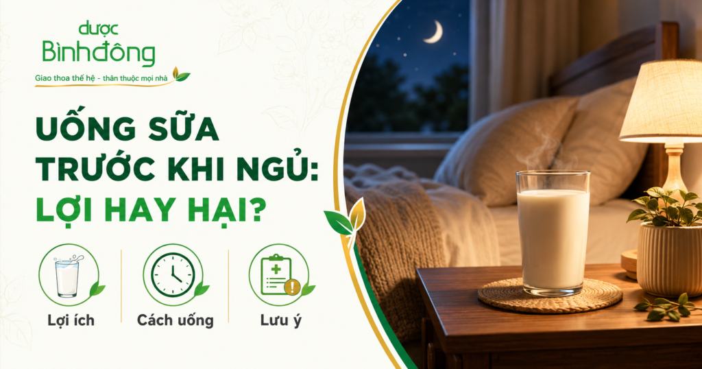 Thumbnail uống sữa trước khi ngủ lợi hay hại