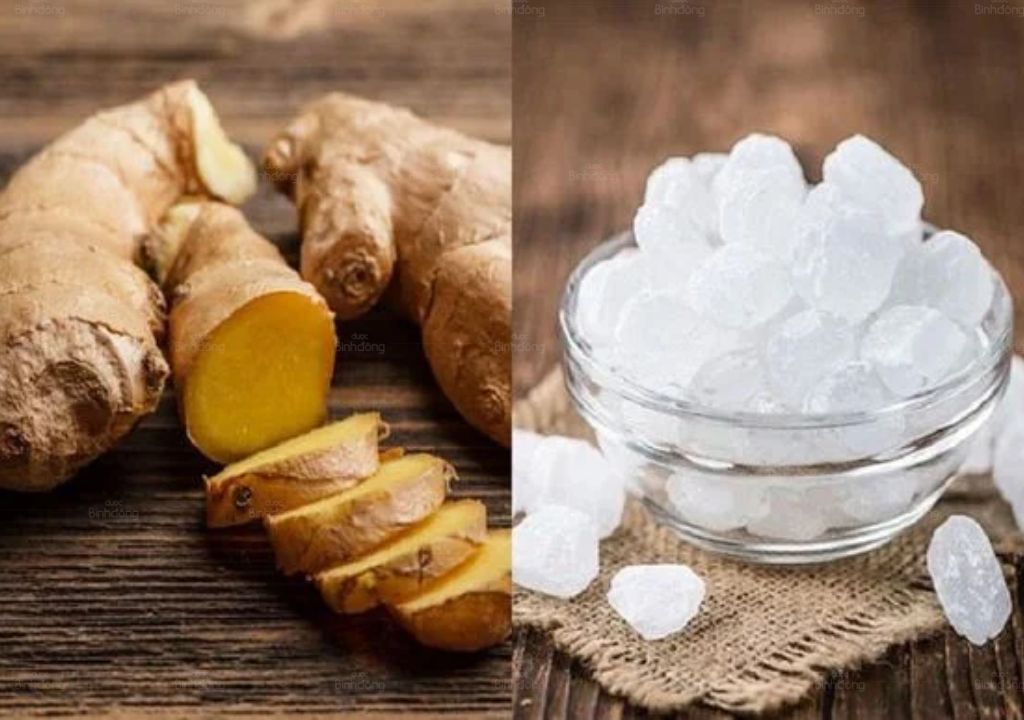 Có thể kết hợp gừng với đường phèn để trị ho