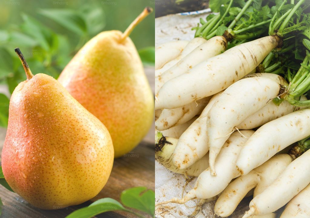 Lê hấp củ cải là mẹo trị ho thường dùng