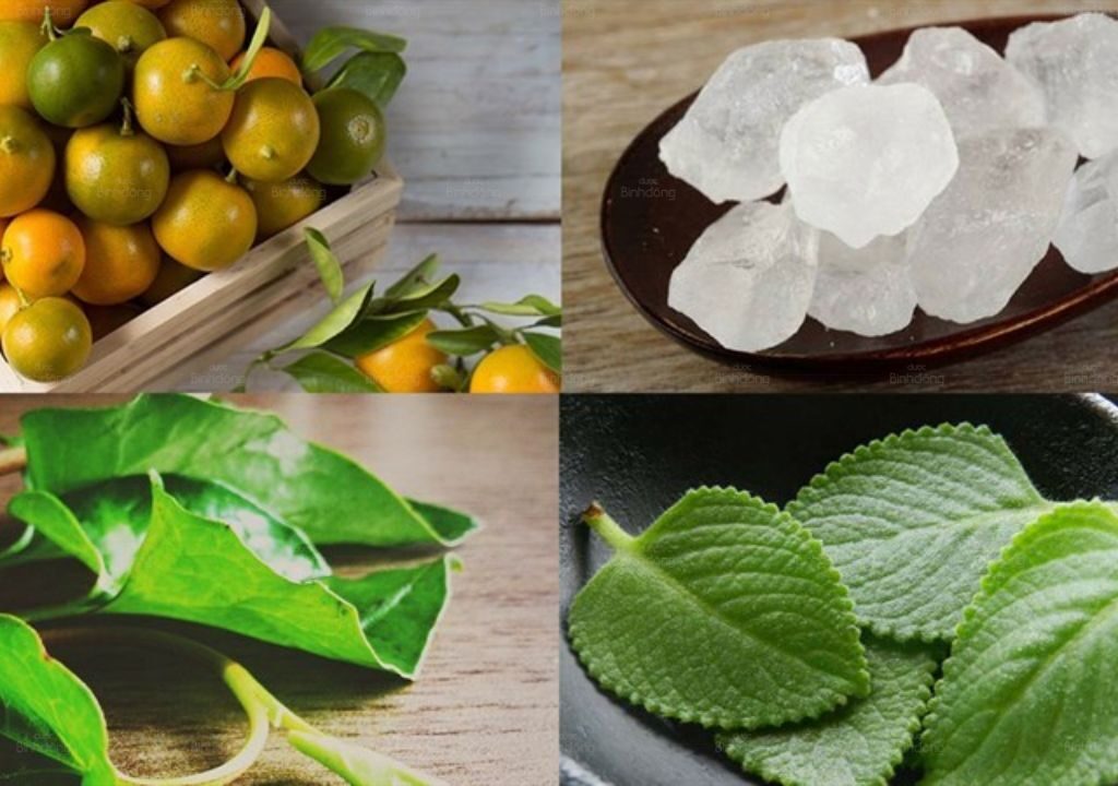 Tắc chưng mật ong kết hợp với húng chanh và diếp cá