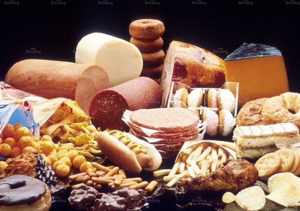 Ảnh chụp các loại thực phẩm chứa chất béo bão hòa