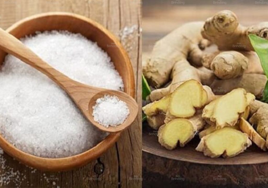Ảnh chụp Gừng với Muối hạt