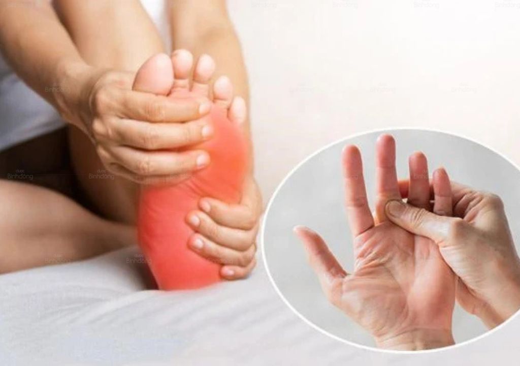 Ảnh mô tả các vị trí bị tê bì do xương khớp