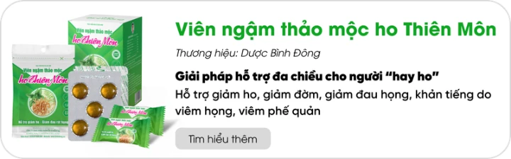Viên ngậm thảo mộc Thiên Môn Bình Đông hỗ trợ điều trị ho, viêm họng, viêm phế quản