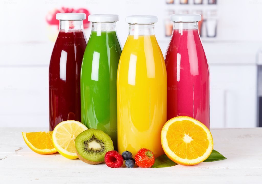 Hình chụp vê nước ép đóng chai