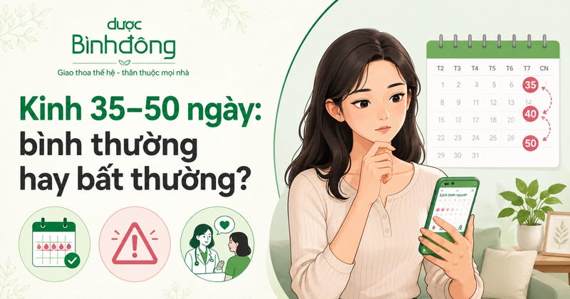Thumbnail chu kỳ kinh nguyệt 35–50 ngày
