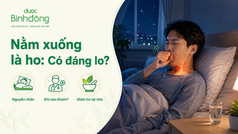 Thumbnail bài viết về ho khi nằm,