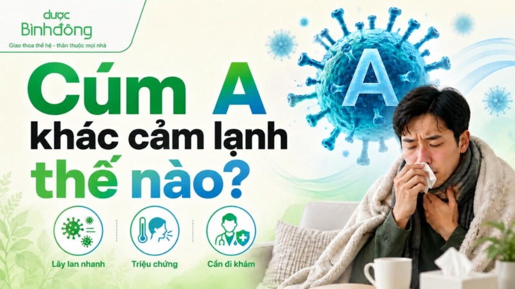 Cúm A khác cảm lạnh thế nào?
