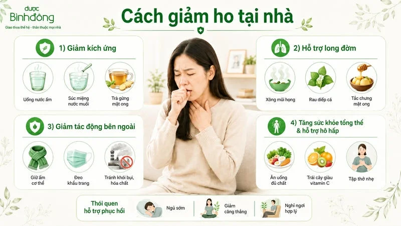 Cải thiện ho, giảm viêm họng tại nhà