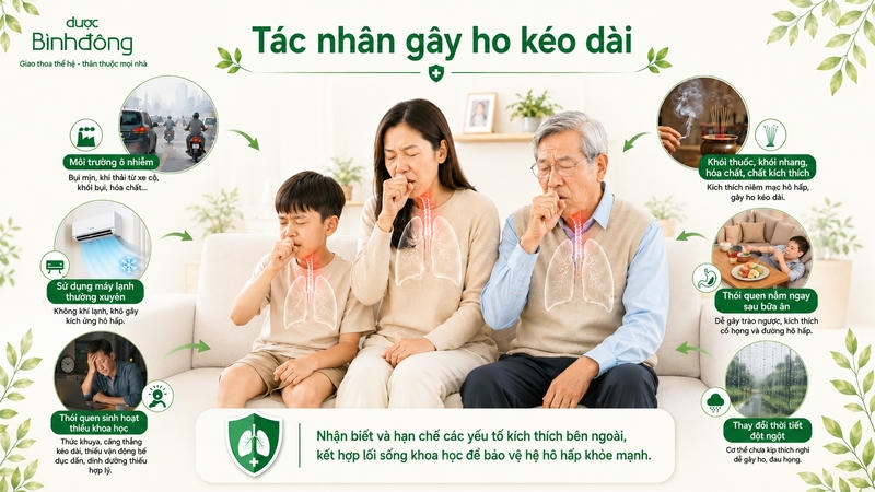 Tác nhân bên ngoài gây kích ứng cơn ho liên tục