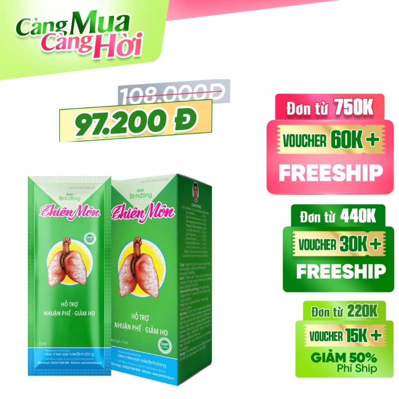 Thiên Môn – Dược Bình Đông – gói 15ml (Hộp 9 gói x 15ml/gói)