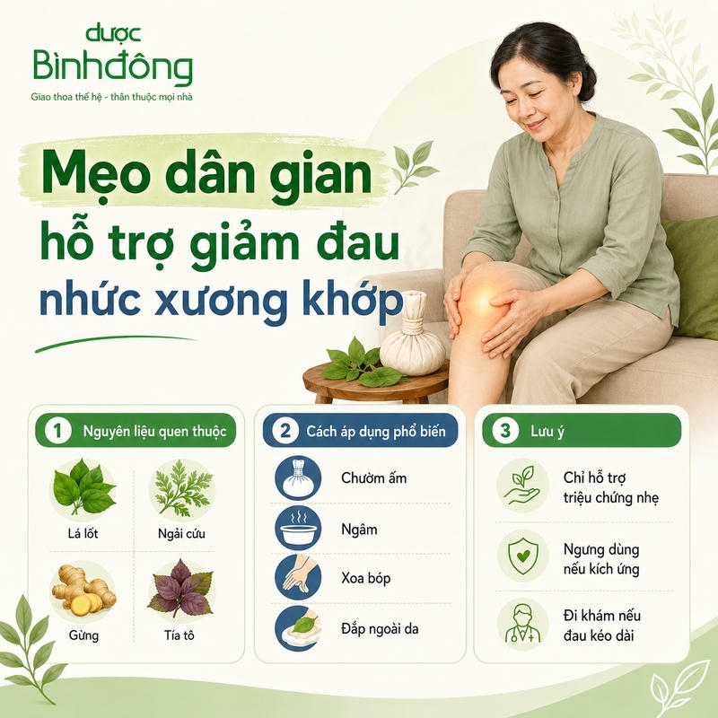 Mẹo dân gian giúp giảm đau nhức do viêm xương khớp