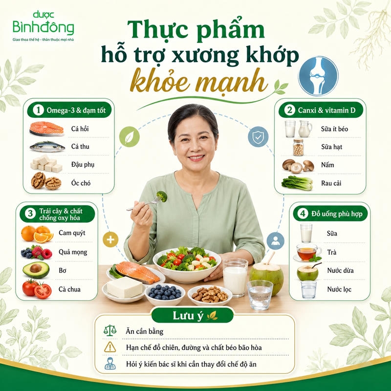 Nhóm thực phẩm cải thiện sức khỏe xương khớp