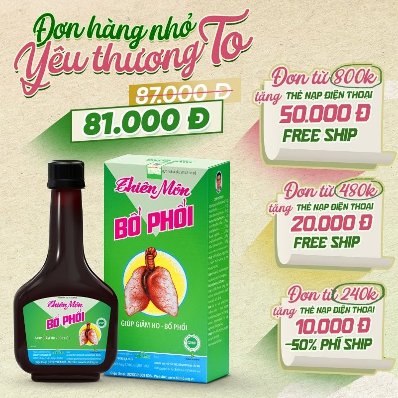 Thiên Môn Bổ Phổi – Dược Bình Đông (chai 280ml)