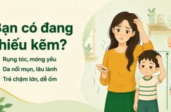 Dấu hiệu thiếu kẽm gồm rụng tóc, móng yếu, da nổi mụn, vết thương lâu lành và trẻ chậm lớn, dễ ốm