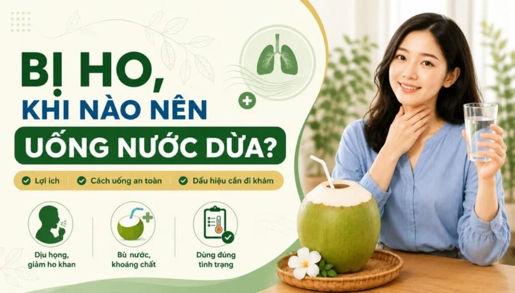 Bị ho uống nước dừa được không thumbnail