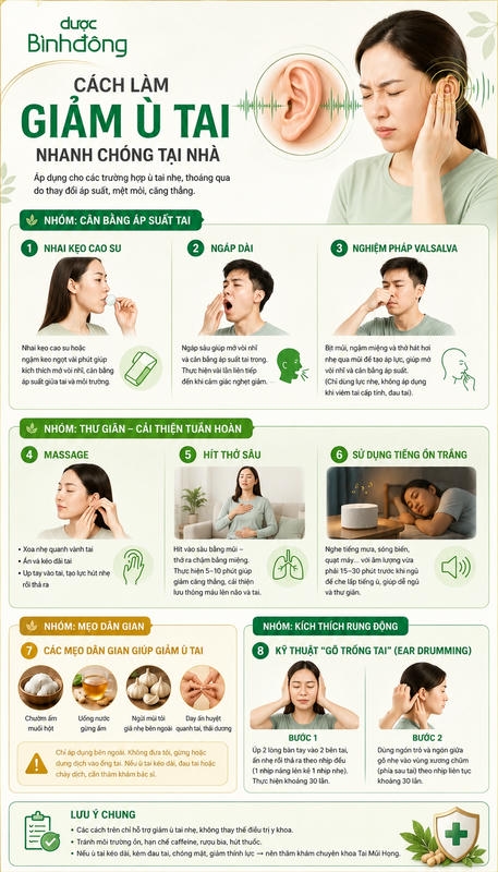 Cách làm giảm ù tai nhanh chóng tại nhà