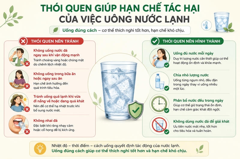 Những lưu ý khi uống nước lạnh