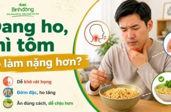 Thumbnail đang ho ăn mi tom duoc không