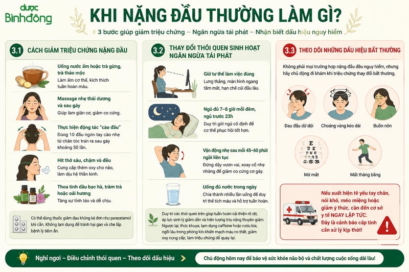 Khi nặng đầu nên làm gì