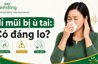 Thumbnail minh họa phụ nữ Việt đang hỉ mũi và ôm tai. Ảnh nhấn 3 nội dung: nguyên nhân, cảnh báo và cách giảm.