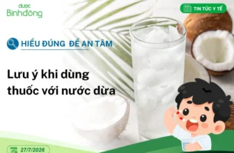 Lưu ý khi dùng thuốc với nước dừa