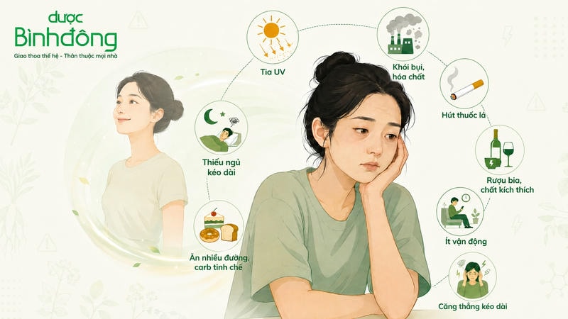 8 tác nhân lối sống và môi trường làm cơ thể mệt mỏi, thúc đẩy lão hóa sớm.