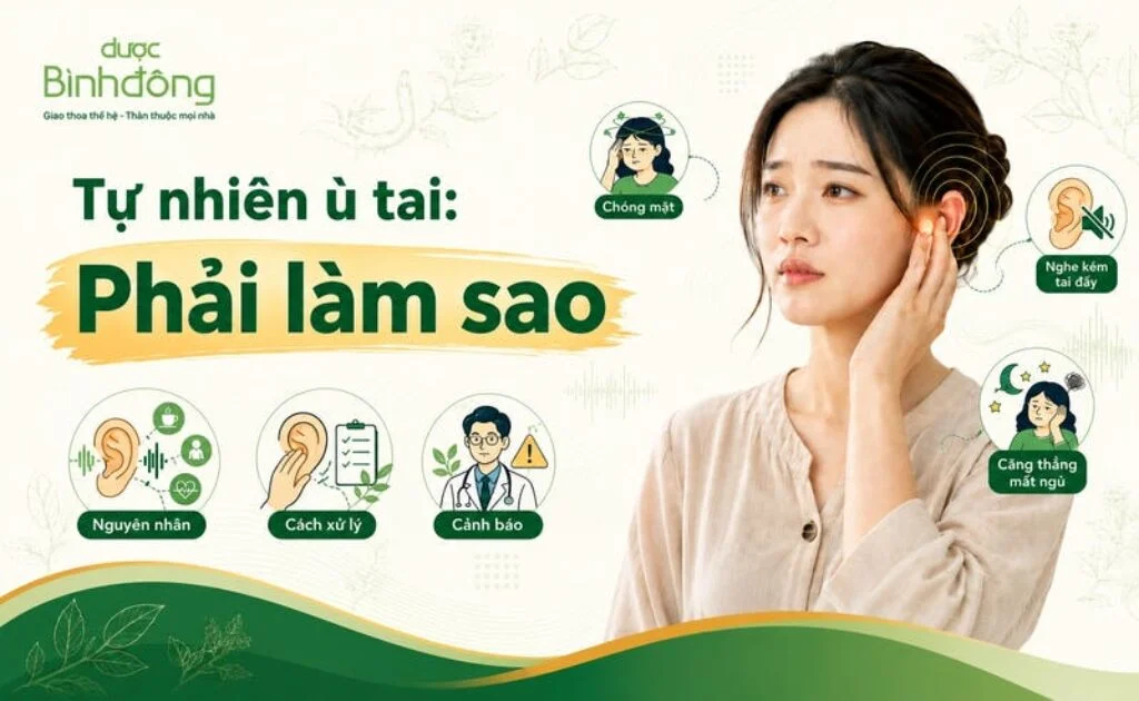 “Tự nhiên ù tai: Phải làm sao” với người chạm tai và nhóm nguyên nhân, xử lý, cảnh báo.