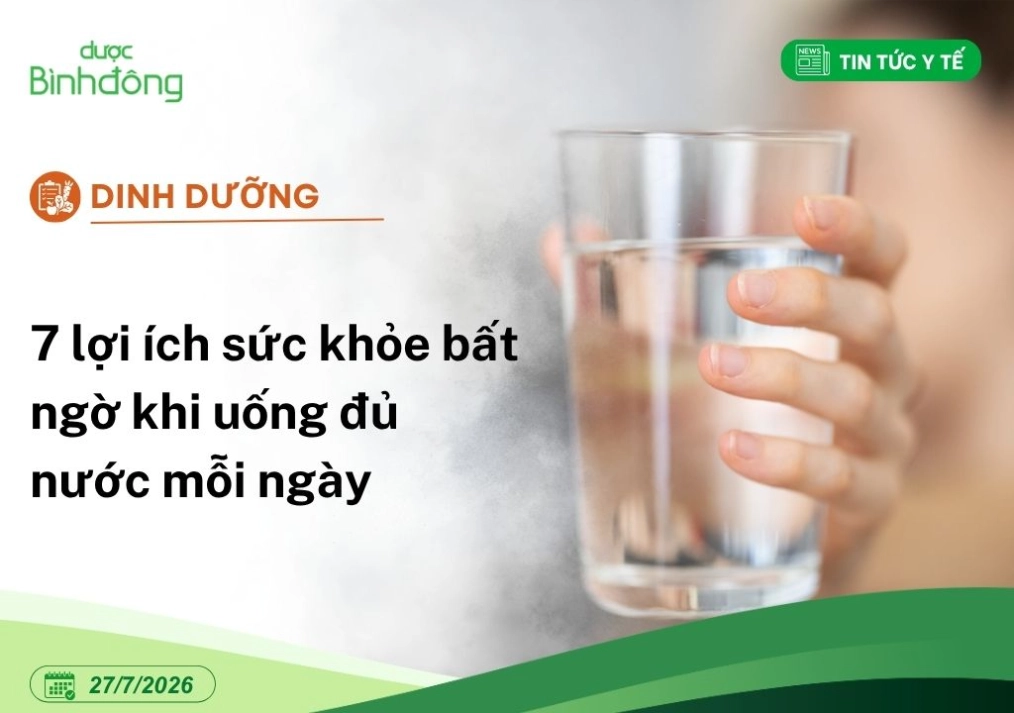 lợi ích sức khỏe khi uống đủ nước
