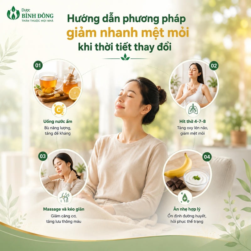 Bốn cách giảm nhanh mệt mỏi khi thời tiết thay đổi