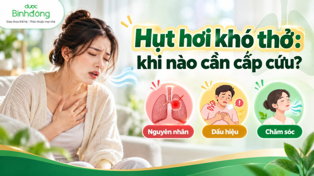 Hụt hơi khó thở: nguyên nhân, dấu hiệu nguy hiểm và chăm sóc