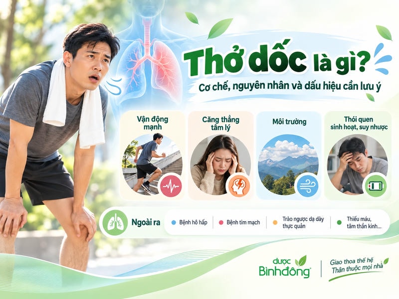 Thở dốc tái diễn, kéo dài hoặc xuất hiện khi nghỉ cần được thăm khám để tìm nguyên nhân.