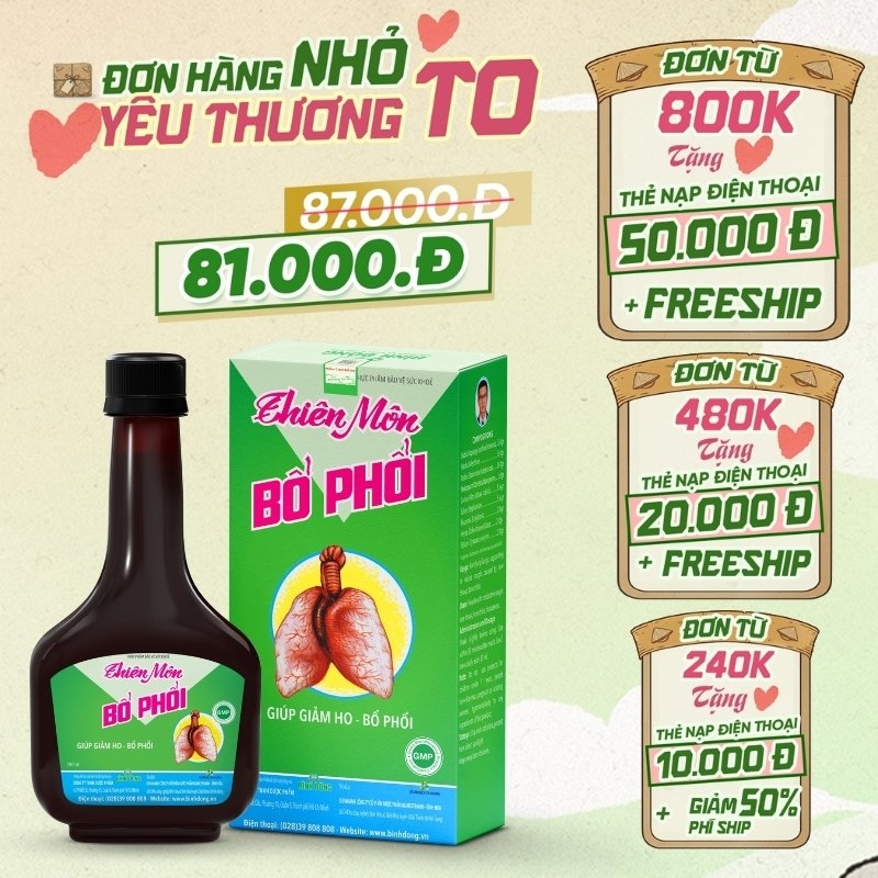 Thiên Môn Bổ Phổi – Dược Bình Đông (chai 280ml)