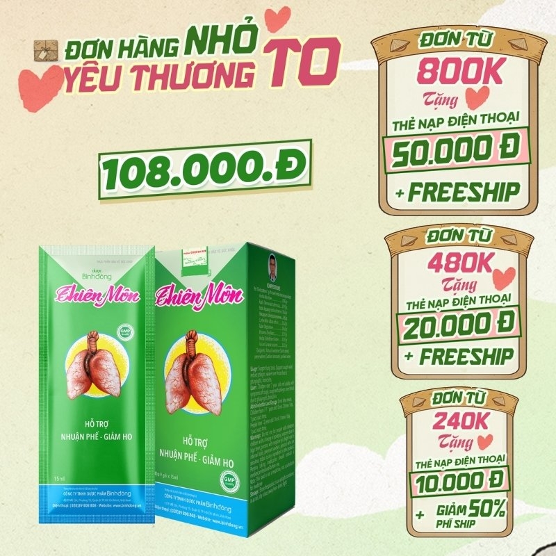 Thiên Môn – Dược Bình Đông – gói 15ml (Hộp 9 gói x 15ml/gói)