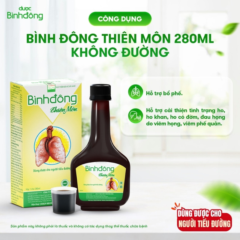 BÌNH ĐÔNG THIÊN MÔN – Dược Bình Đông (chai 280ml) – KHÔNG ĐƯỜNG