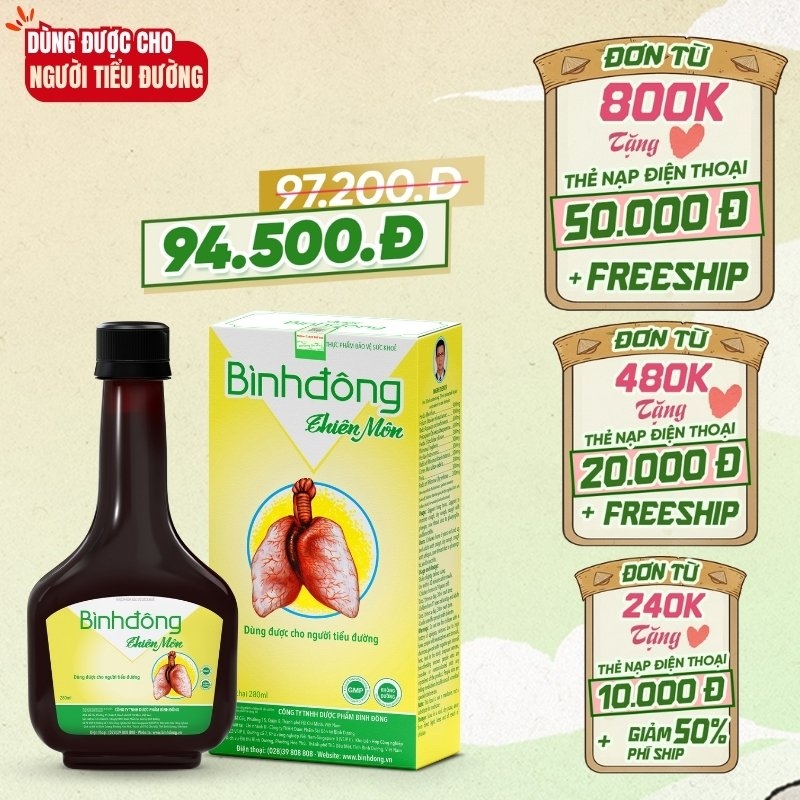 BÌNH ĐÔNG THIÊN MÔN – Dược Bình Đông (chai 280ml) – KHÔNG ĐƯỜNG