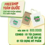 [Tặng] 1 sổ tay DBĐ + 1 túi canvas + 1 túi đựng mỹ phẩm +Freeship