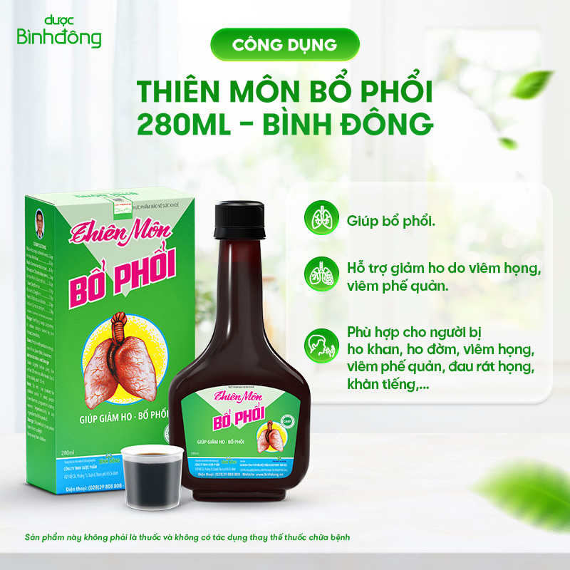 Thiên Môn Bổ Phổi – Dược Bình Đông (chai 280ml)