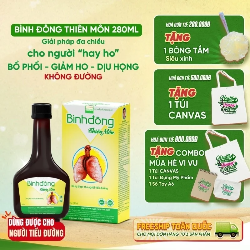 BÌNH ĐÔNG THIÊN MÔN – Dược Bình Đông (chai 280ml) – KHÔNG ĐƯỜNG
