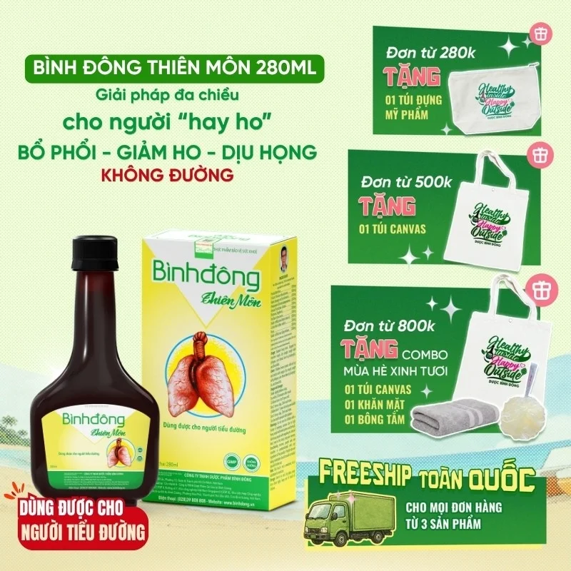 BÌNH ĐÔNG THIÊN MÔN – Dược Bình Đông (chai 280ml) – KHÔNG ĐƯỜNG