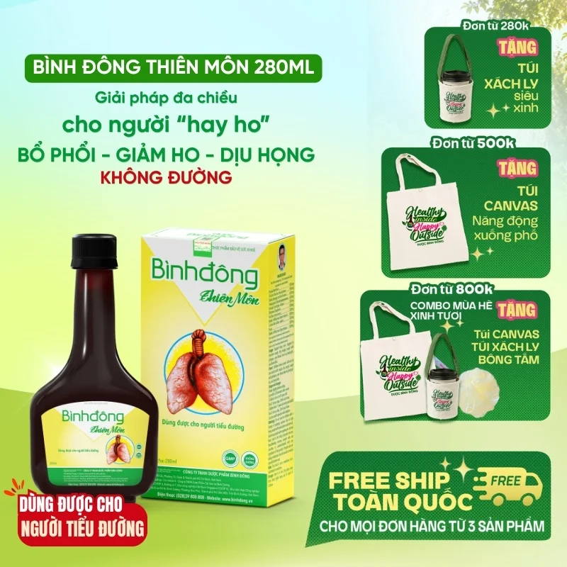 BÌNH ĐÔNG THIÊN MÔN – Dược Bình Đông (chai 280ml) – KHÔNG ĐƯỜNG